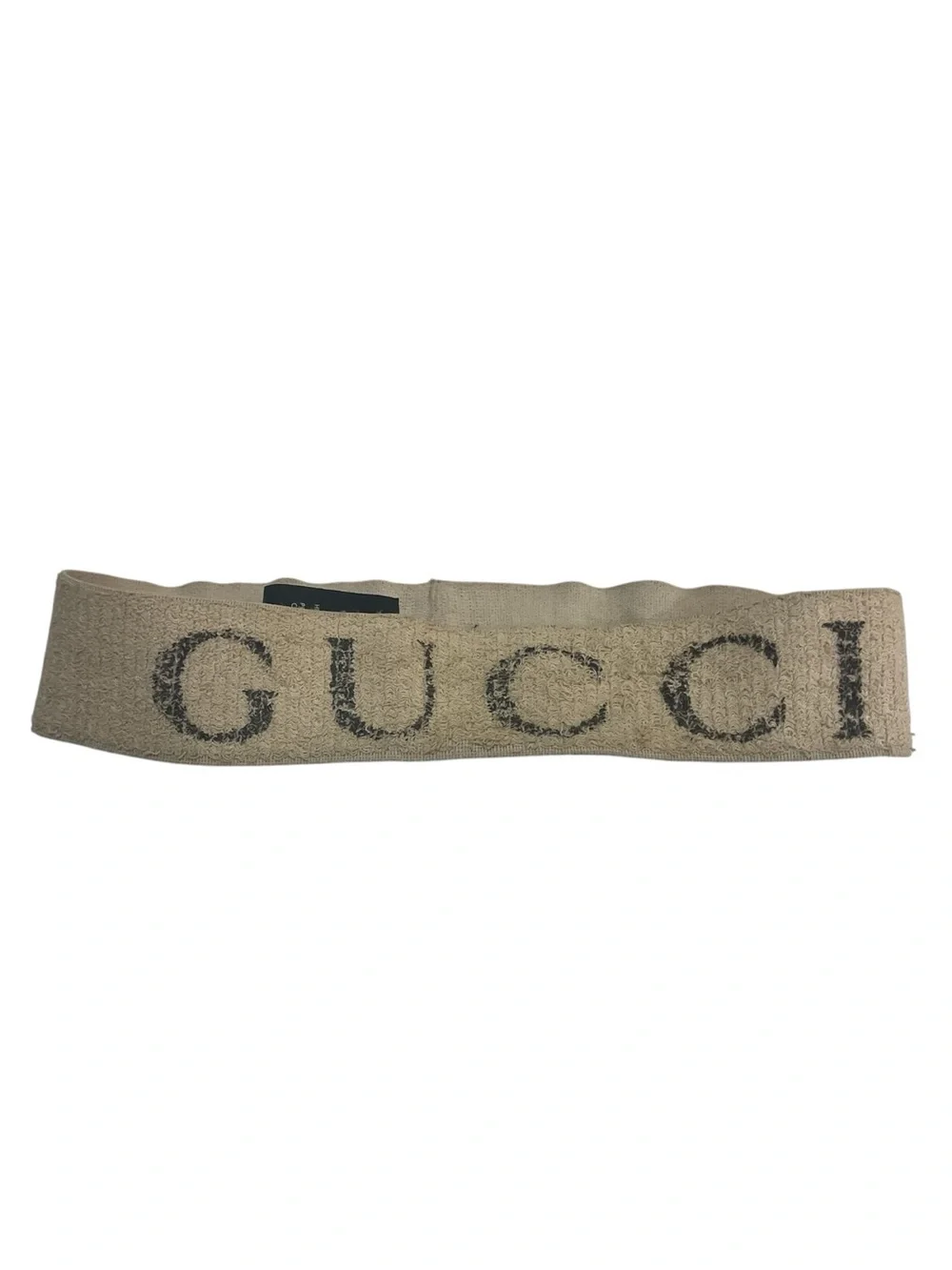 Gucci GG Logo Headband Cream & Black Runway Sweatband 100% Authentic Italy
